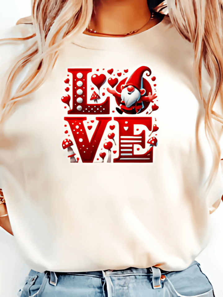 Valentine’s Love Gnomes T-Shirt PNG – Adorable Heart & Gnome Design – Ideal Valentine’s Day Gift – Instant Download (300 DPI) product image (1)