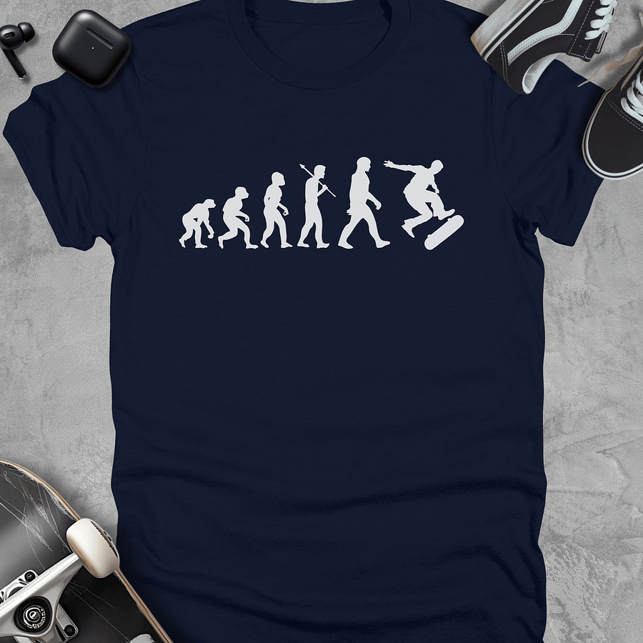 Human evolution skateboarder, Funny skateboarding T-shirt, Unisex product image (1)