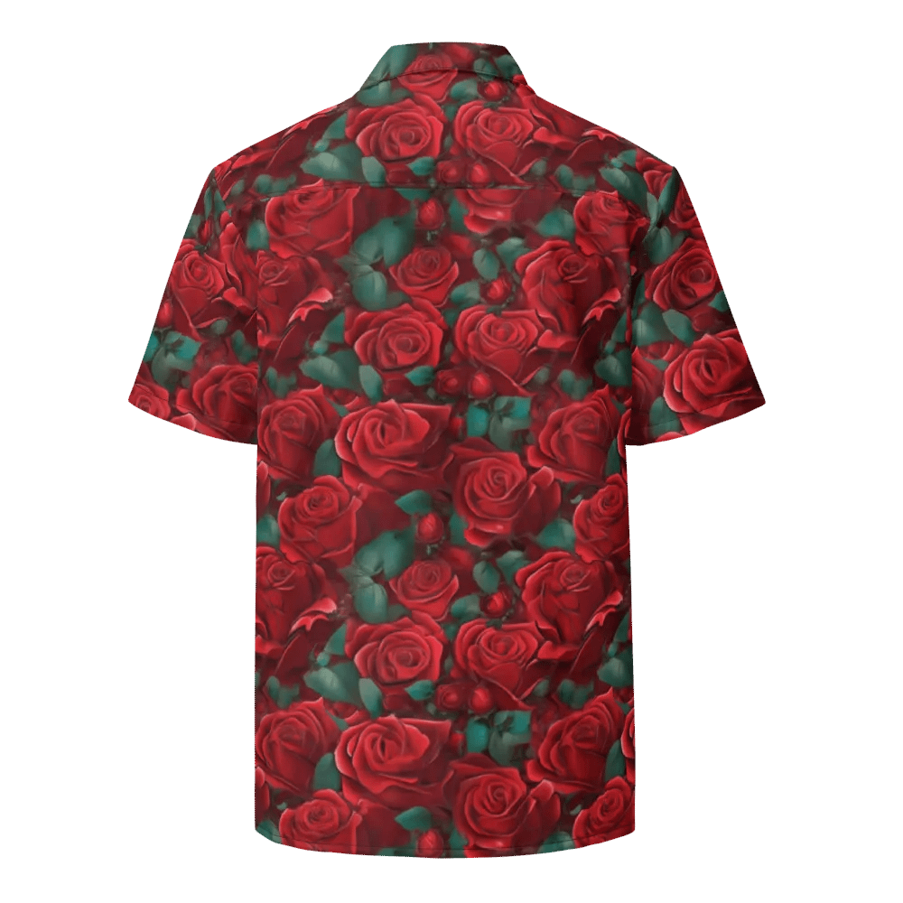 Floral Pattern Red Rose Flowers Hawaiian Shirt product image (2)