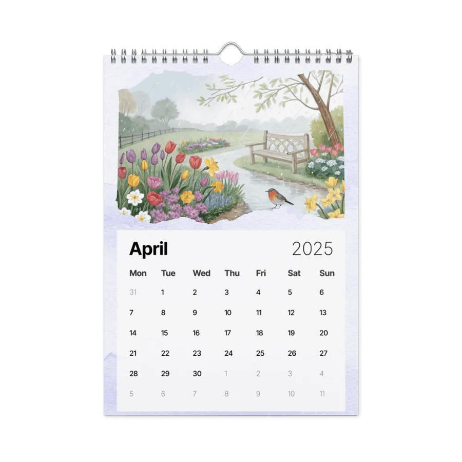 WATERCOLOR SEASONAL SCENES WALL CALENDAR 2025 product image (1)