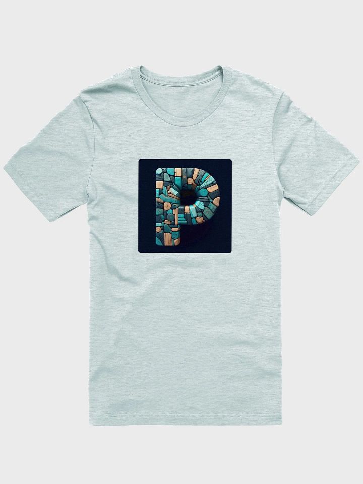 Wooden Block Letter 'P' T-Shirt | AI Design initial P product image (1)