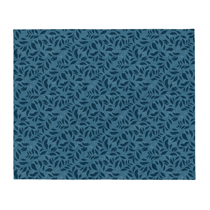 Midnight Foliage Blue Throw Blanket product image (1)