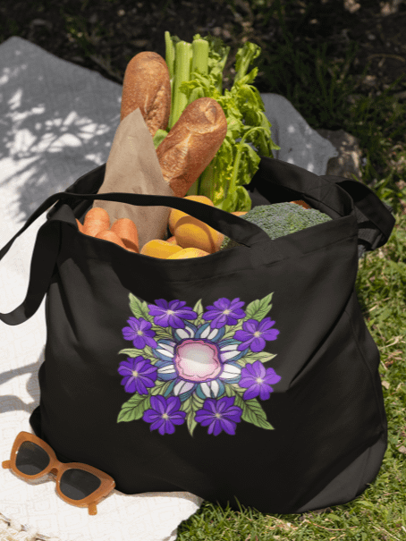Celestial Petalwheel Mandala - Eco-conscious Organic Cotton Totes product image (2)