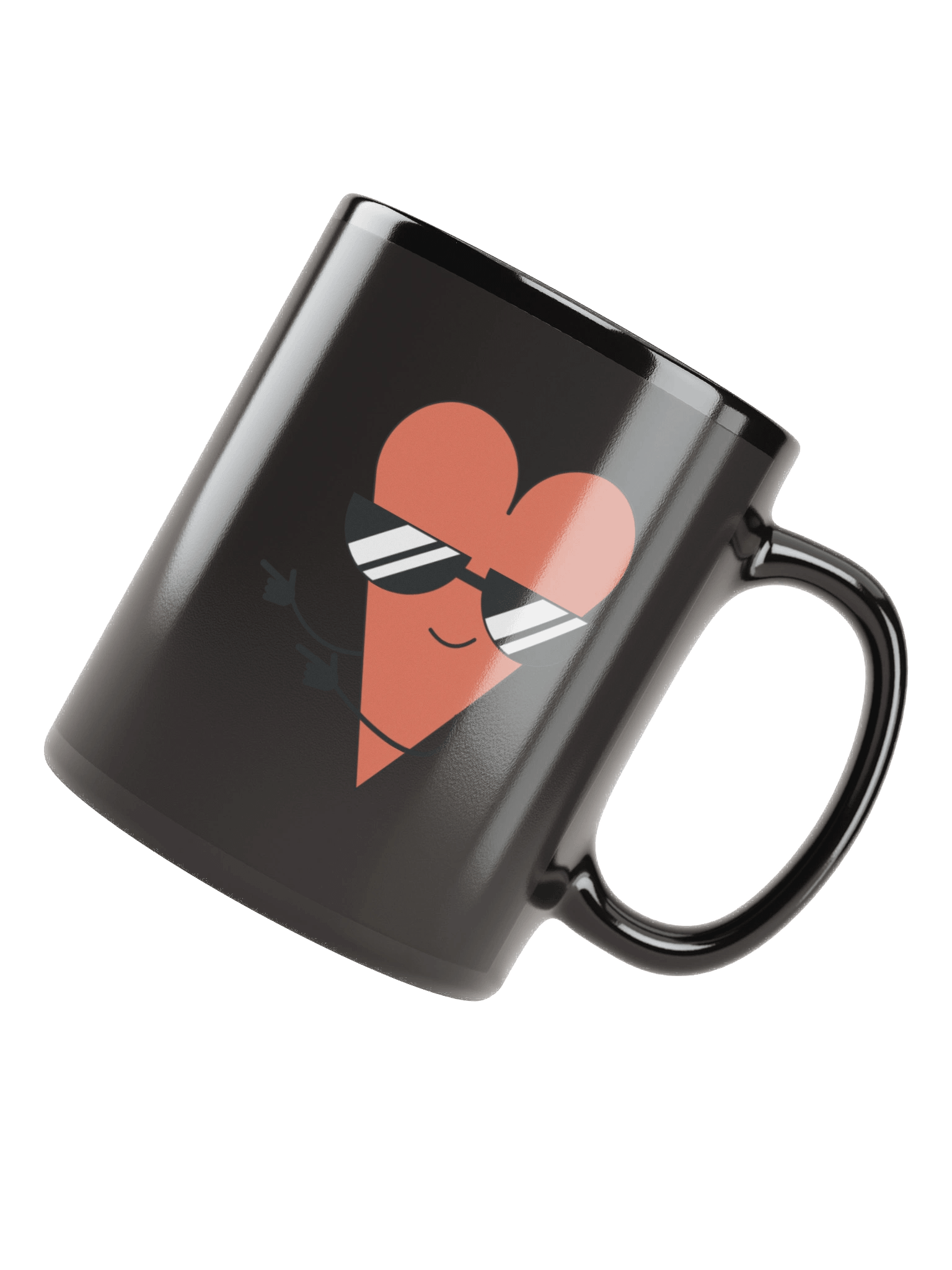 Cool Heart with Sunglasses Black Coffee Mug product image (5)