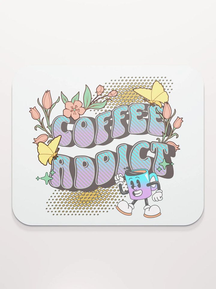 Coffee Addict Mascot Mug Whimsical Mouse Pad product image (2)