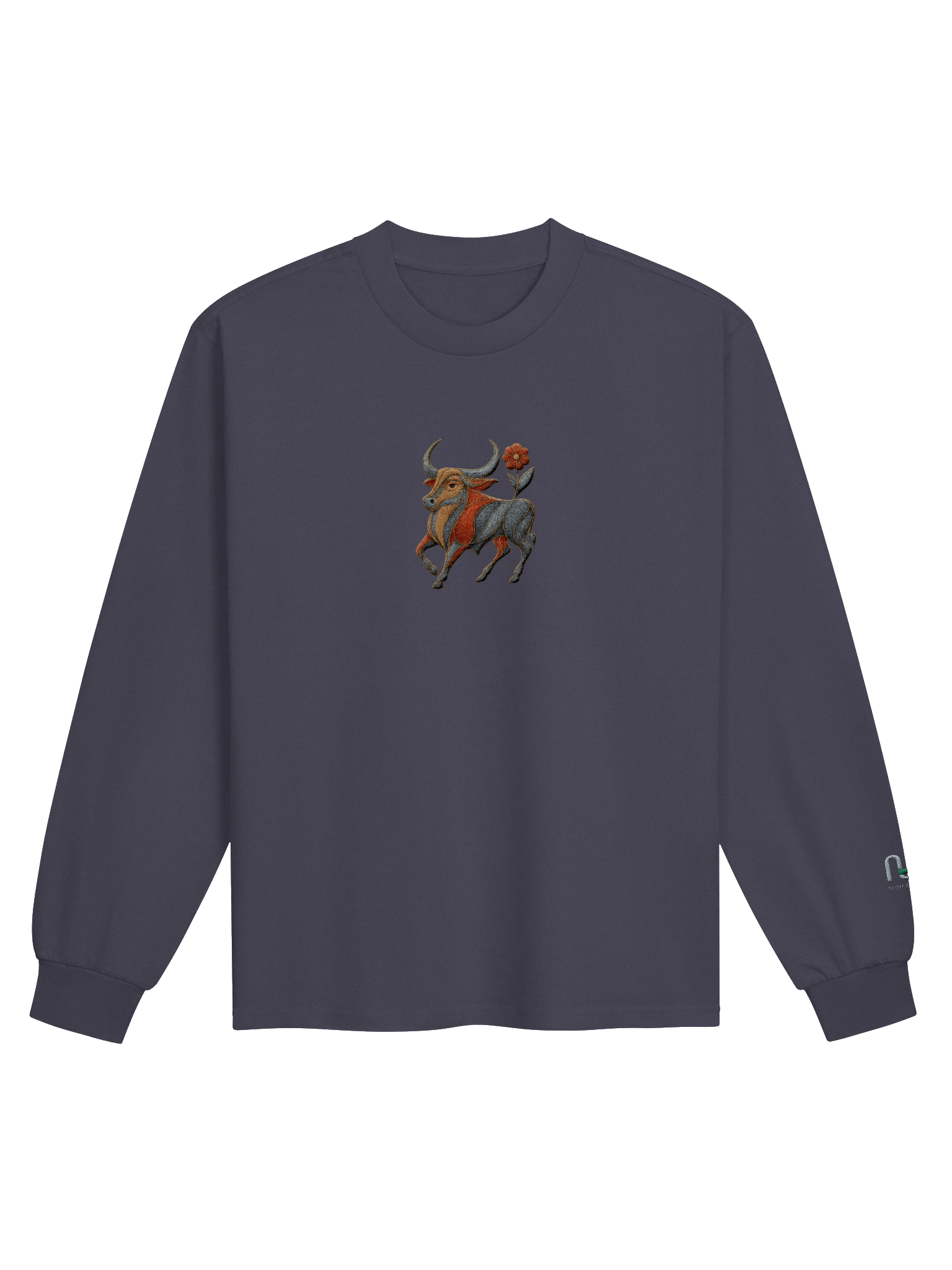 Art Nouveau Bull Unisex Long Sleeve Shirt - Embroidered product image (1)