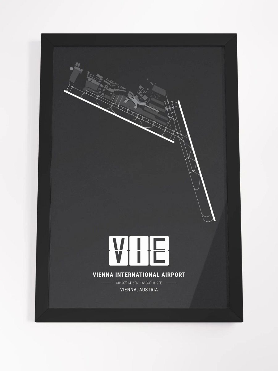 Framed Airport VIE Premium Map On Matt Paper product image (4)
