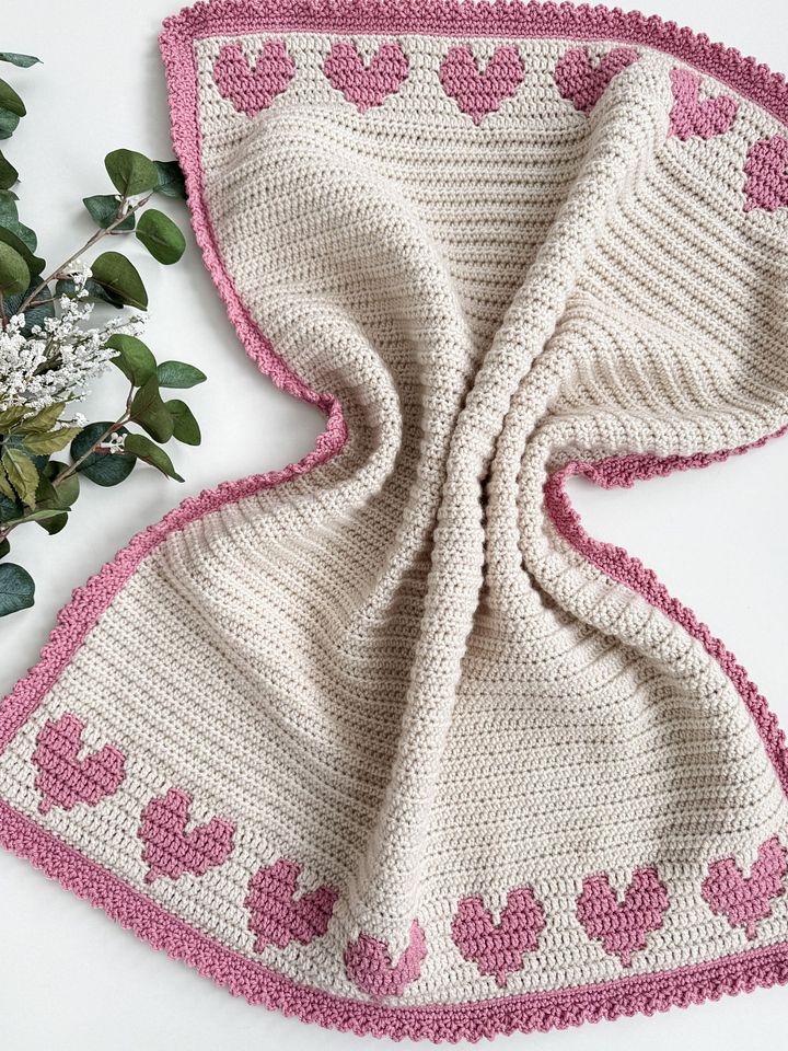 Heartstrings Mosaic Blanket and Coaster Crochet Pattern product image (1)