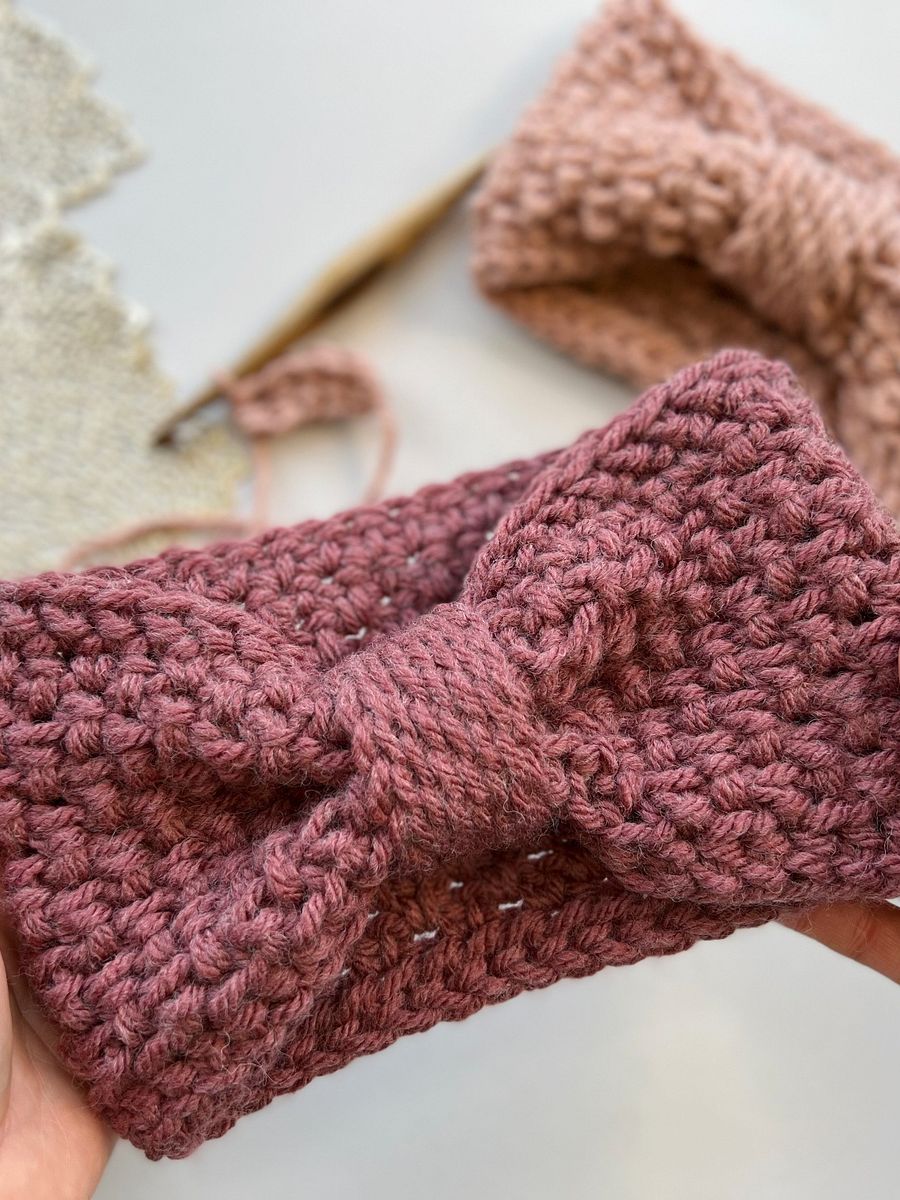 Herringbone Moss Easy Chunky Crochet Headband Pattern product image (8)