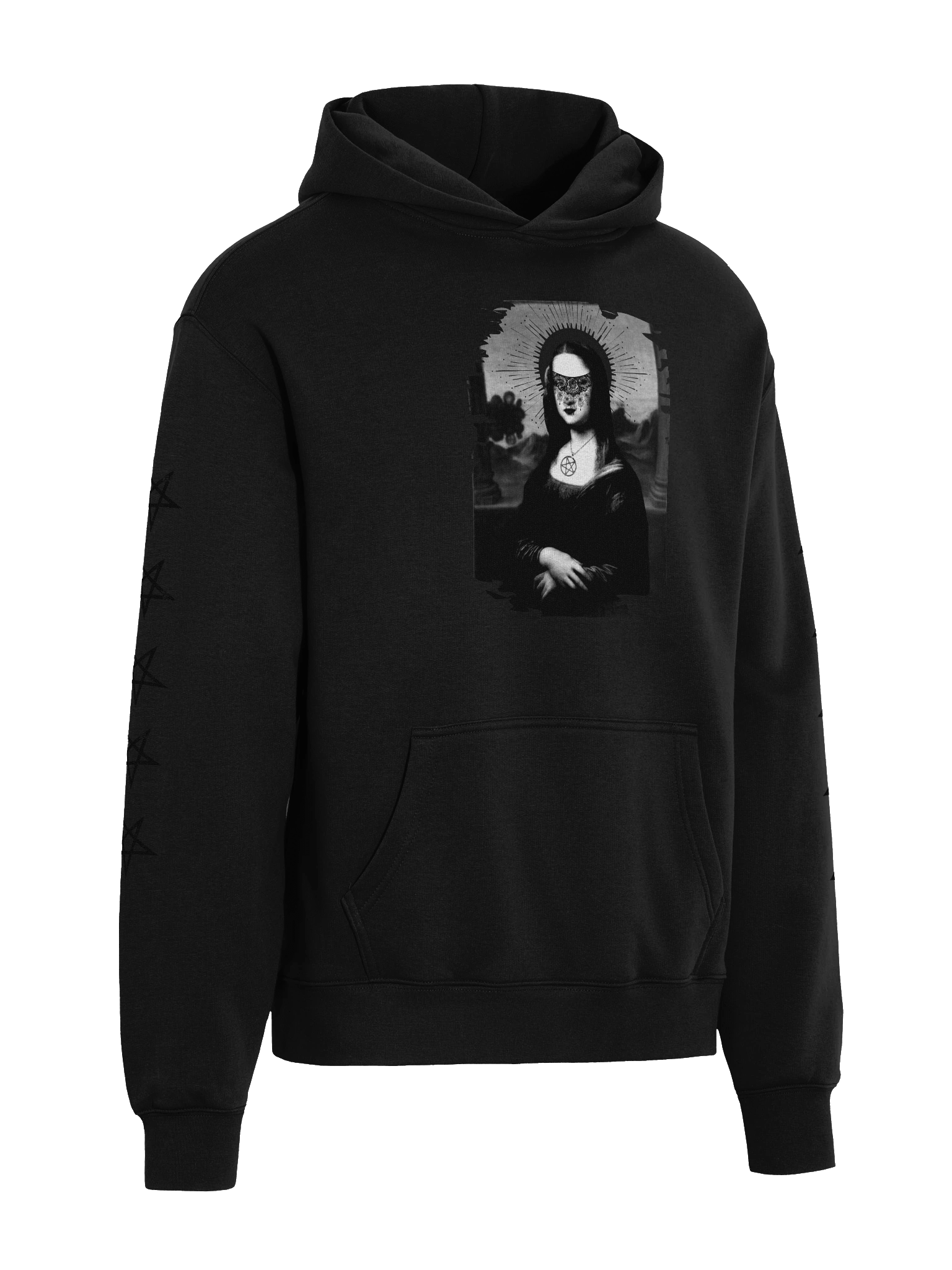 Occult Mona Lisa in Lace Eye Veil - Unisex Premium Hoodie product image (4)