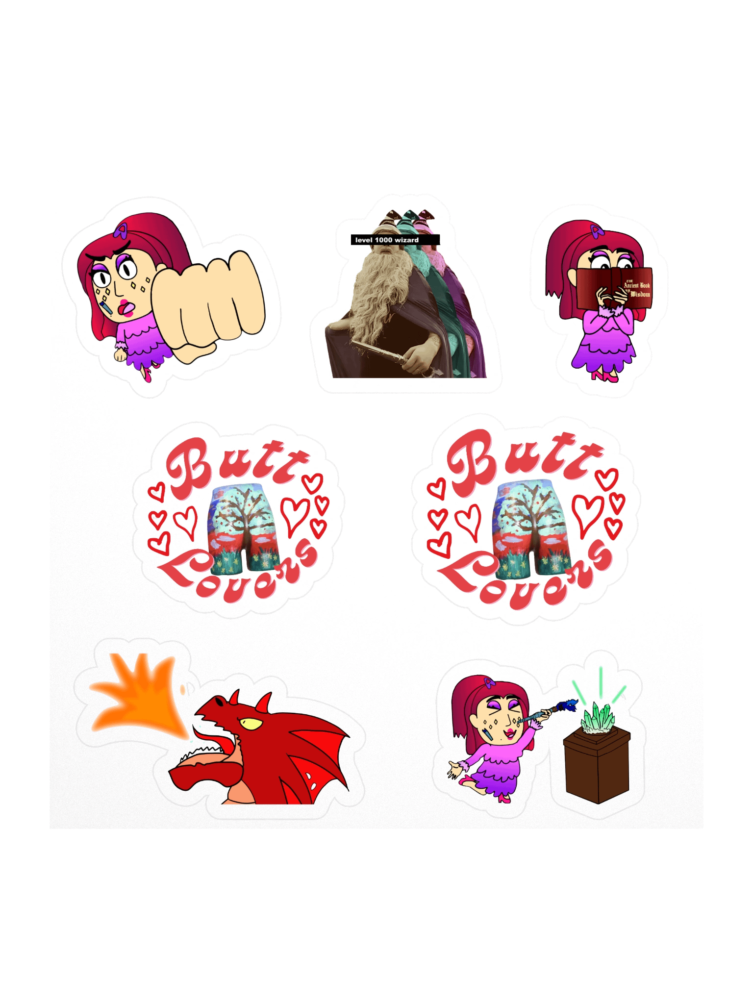 Butt lover wizard stickers product image (1)
