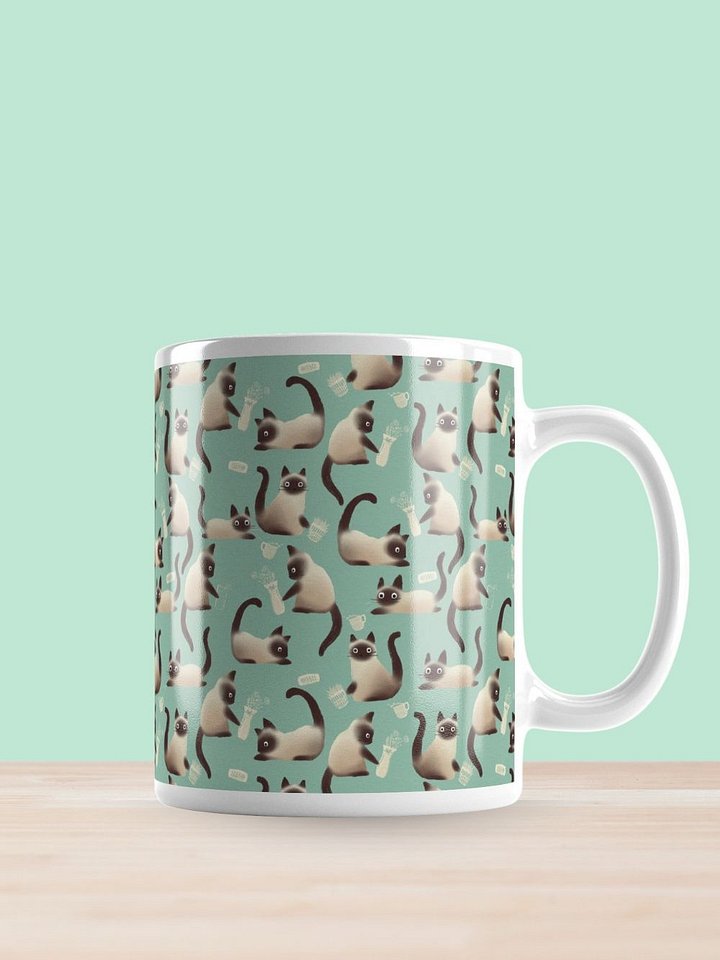 Bad Siamese Cats Knocking Stuff Over Coffee Mug, Mint product image (1)