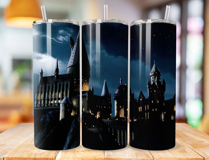 Hogwarts Castle 20 oz Stainless Steel Tumbler – Magical School of Witchcraft and Wizardry Design product image (1)