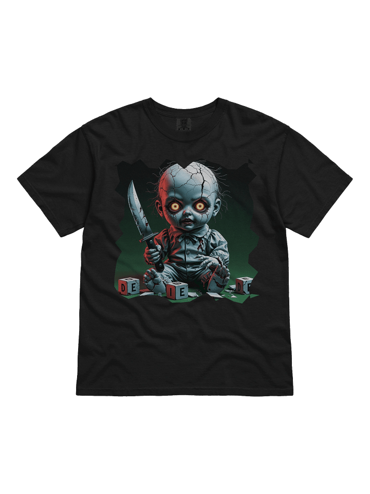 Creepy Doll Knife Tee – Happy Hallowicked Edition product image (1)