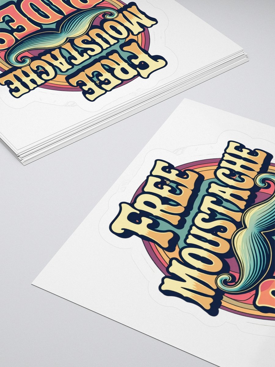 Retro 'Free Moustache Rides' Sticker product image (11)