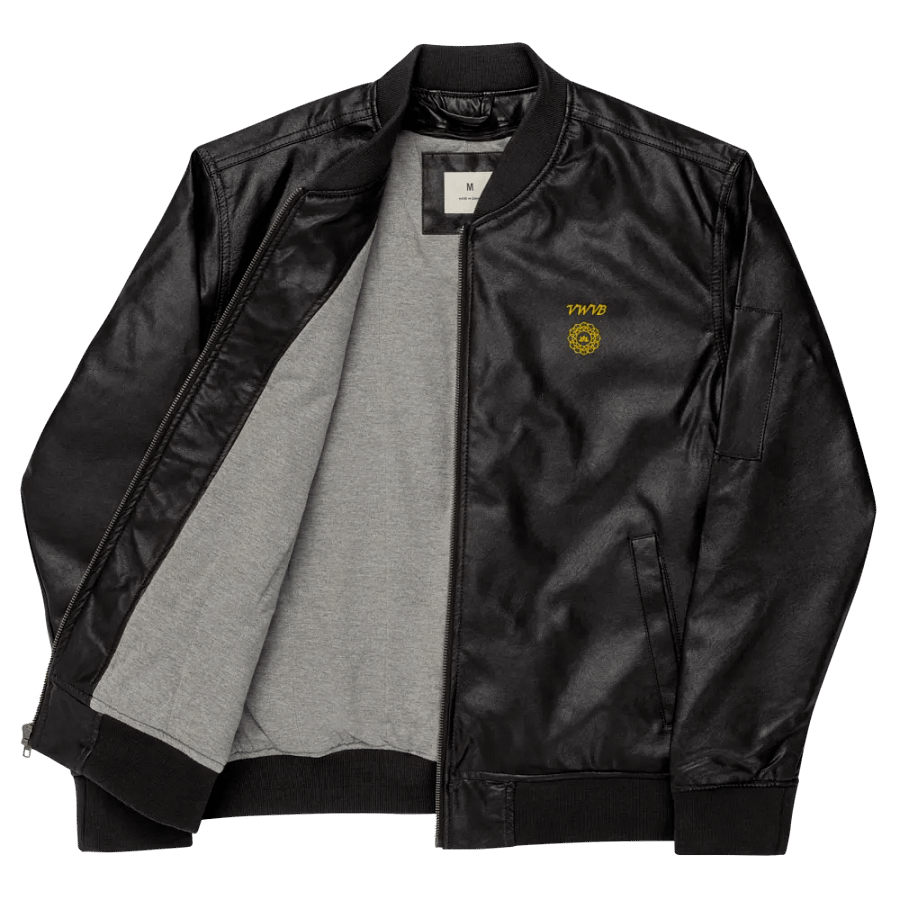 Lotus Mandala Faux Leather Bomber Jacket product image (10)