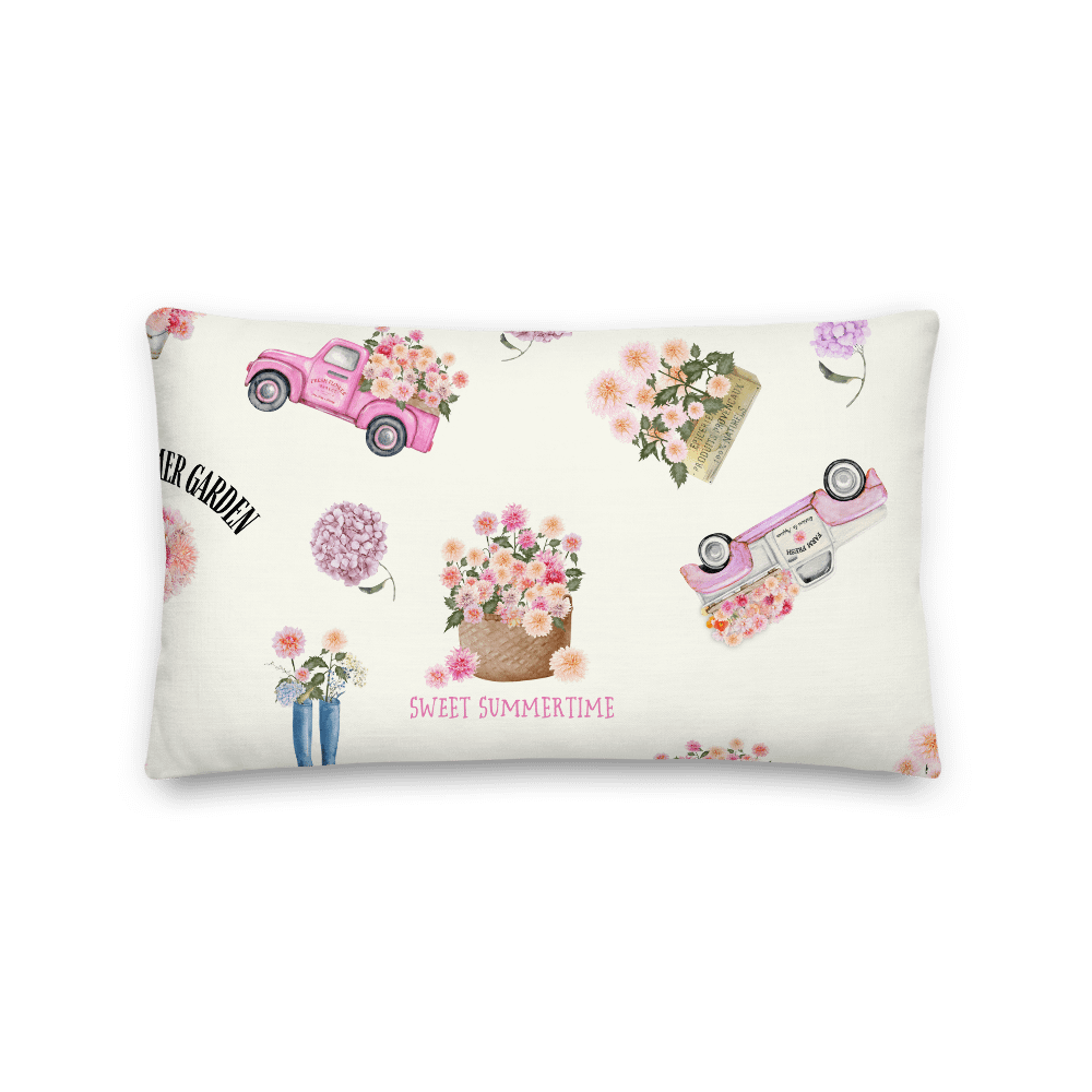 COTTGAGE SUMMER FUN PATTERN WITH DAHLIAS AND TRUCKS product image (3)