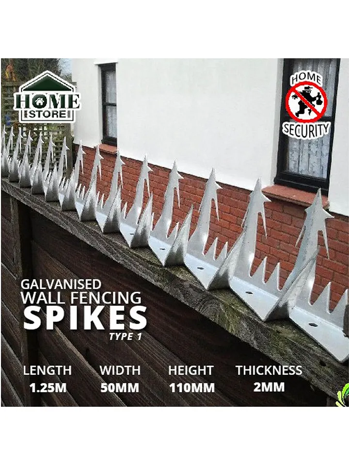 Home Store Security Wall Fencing Spikes Type 1 – Stainless Steel / Galvanized (1.25M) product image (1)
