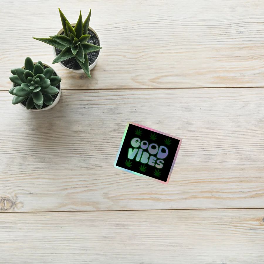 Chill Cannabis Vibes Holographic Sticker Sheet product image (10)