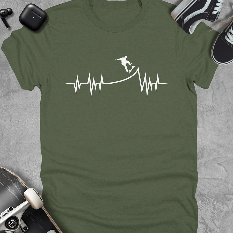Skate Heartbeat, Skateboarding t-shirt, Unisex product image (1)