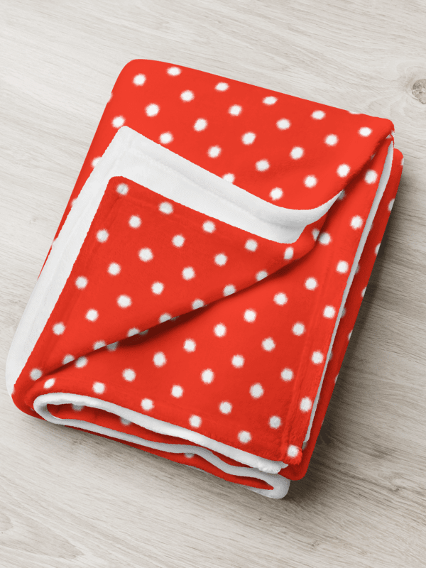 White Polka Dots on Red Throw Blanket product image (4)