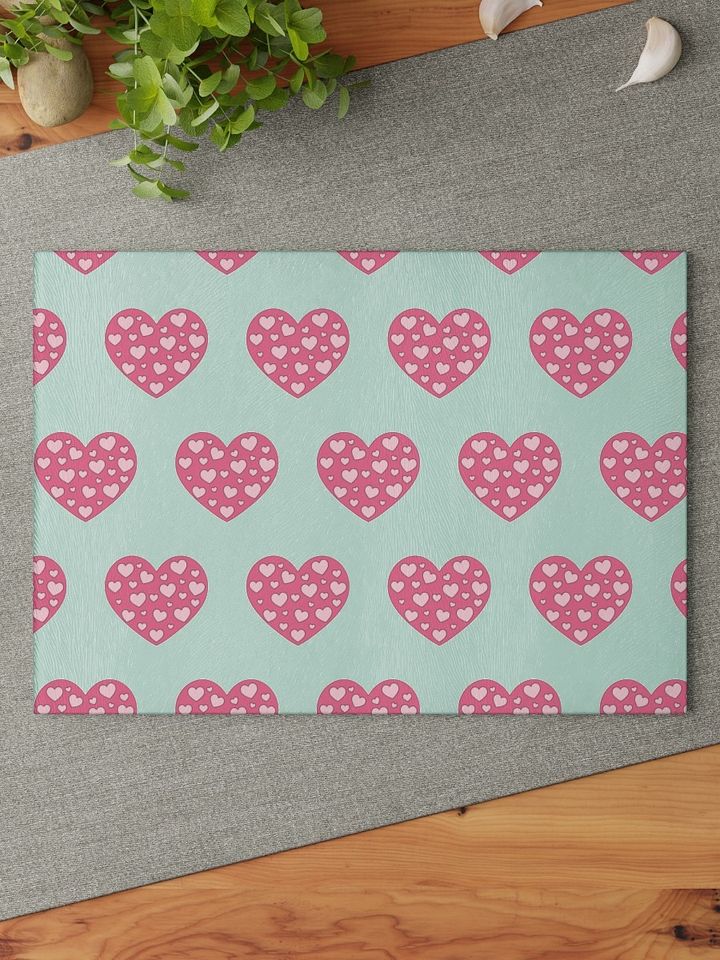 Glass Cutting Board - Heart Pattern for Love in the Kitchen product image (1)