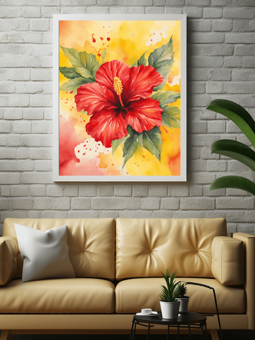 Watercolour Painting Printable Wall Art of HIBISCUS product image (2)