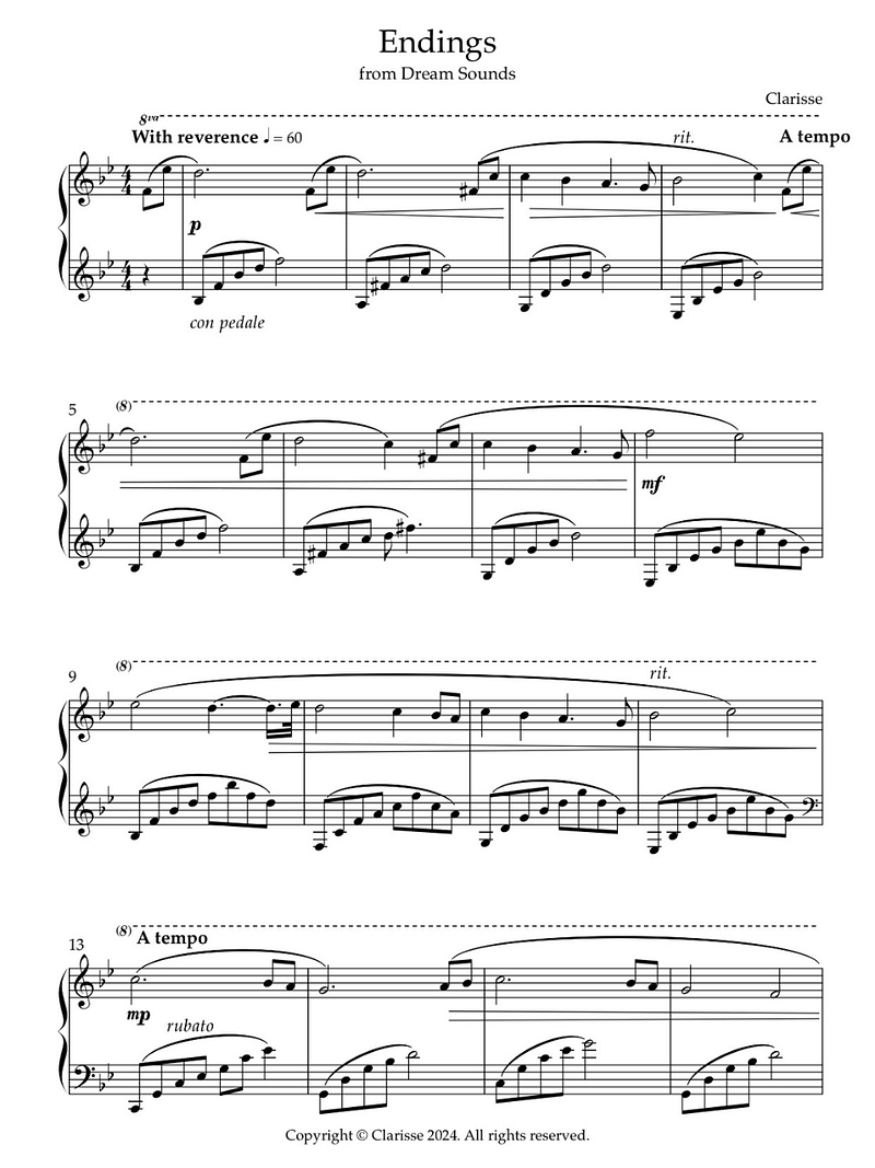 Endings - Sheet Music