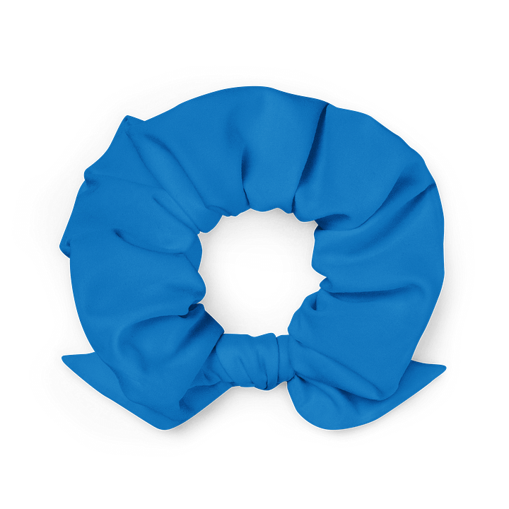 Cerulean Blue Solid Color Eco Friendly Scrunchie with a Bow product image (2)
