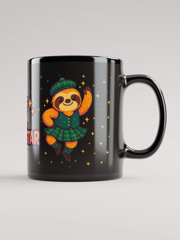 Shine On, Superstar – Highland Dancing Sloth Mug | Cute Black Coffee Cup for Dancers & Sloth Lovers product image (1)