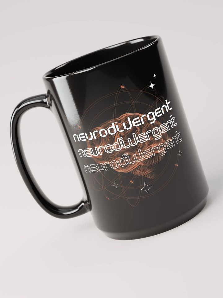 NEURODIVERGENT black glossy mug product image (1)