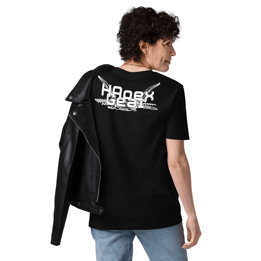 Aaron - Embroidered - Organic Cotton T-Shirt - White HApex Gear Black Logo product image (10)