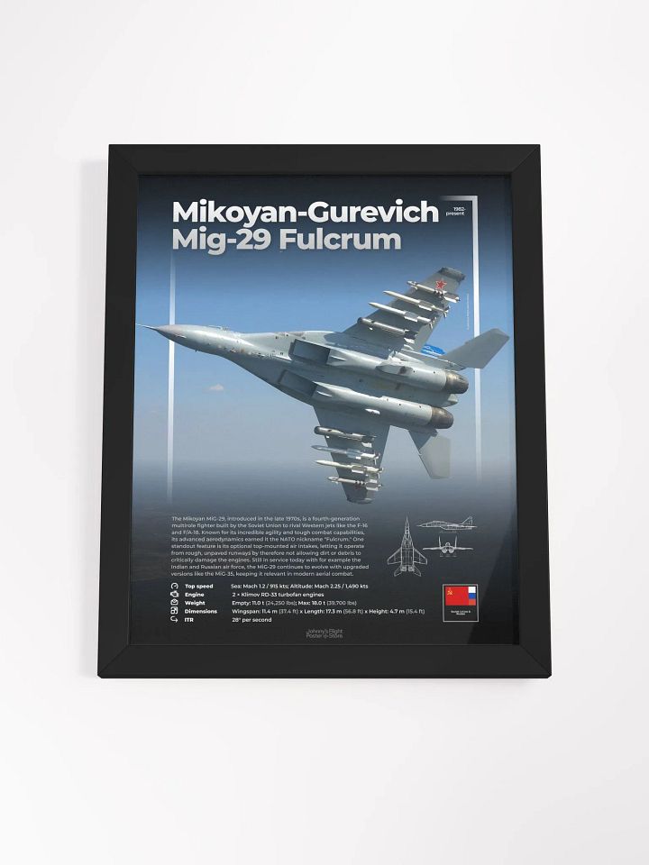 Mikoyan-Gurevich Mig-29 Fulcrum Aviation Spec Poster product image (2)