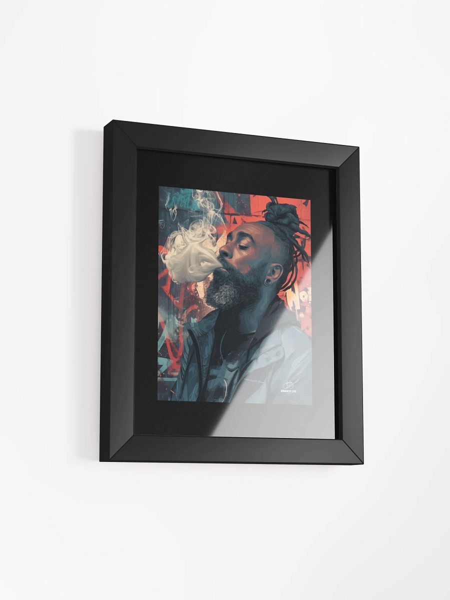 Stoner Wall Art – Black Man with Locs Smoking Weed – Framed Poster product image (7)