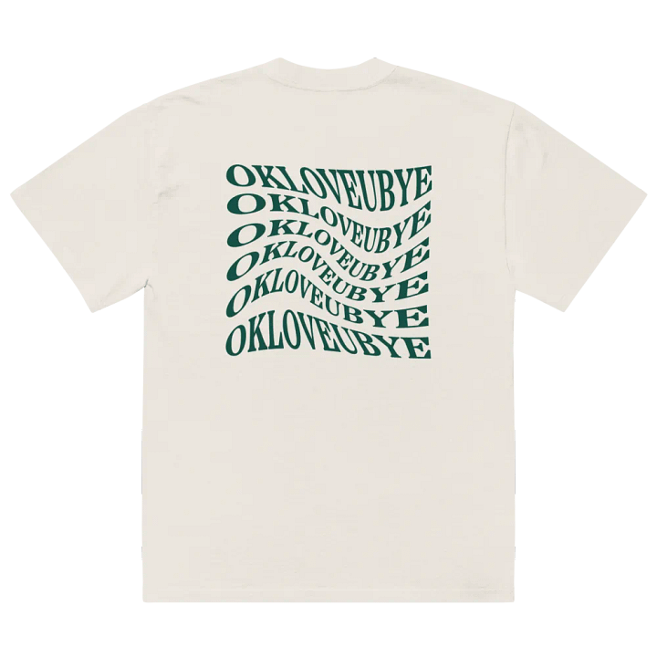 OKLOVEUBYE TEE (BONE + GREEN) product image (2)