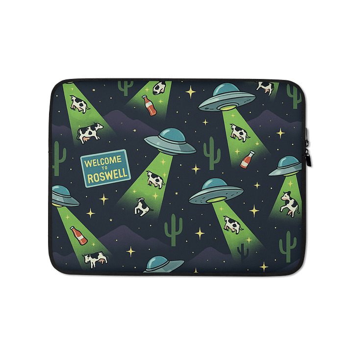 Flying Saucer Cow and Hot Salsa Roswell Aliens Abduction Laptop Sleeve product image (1)