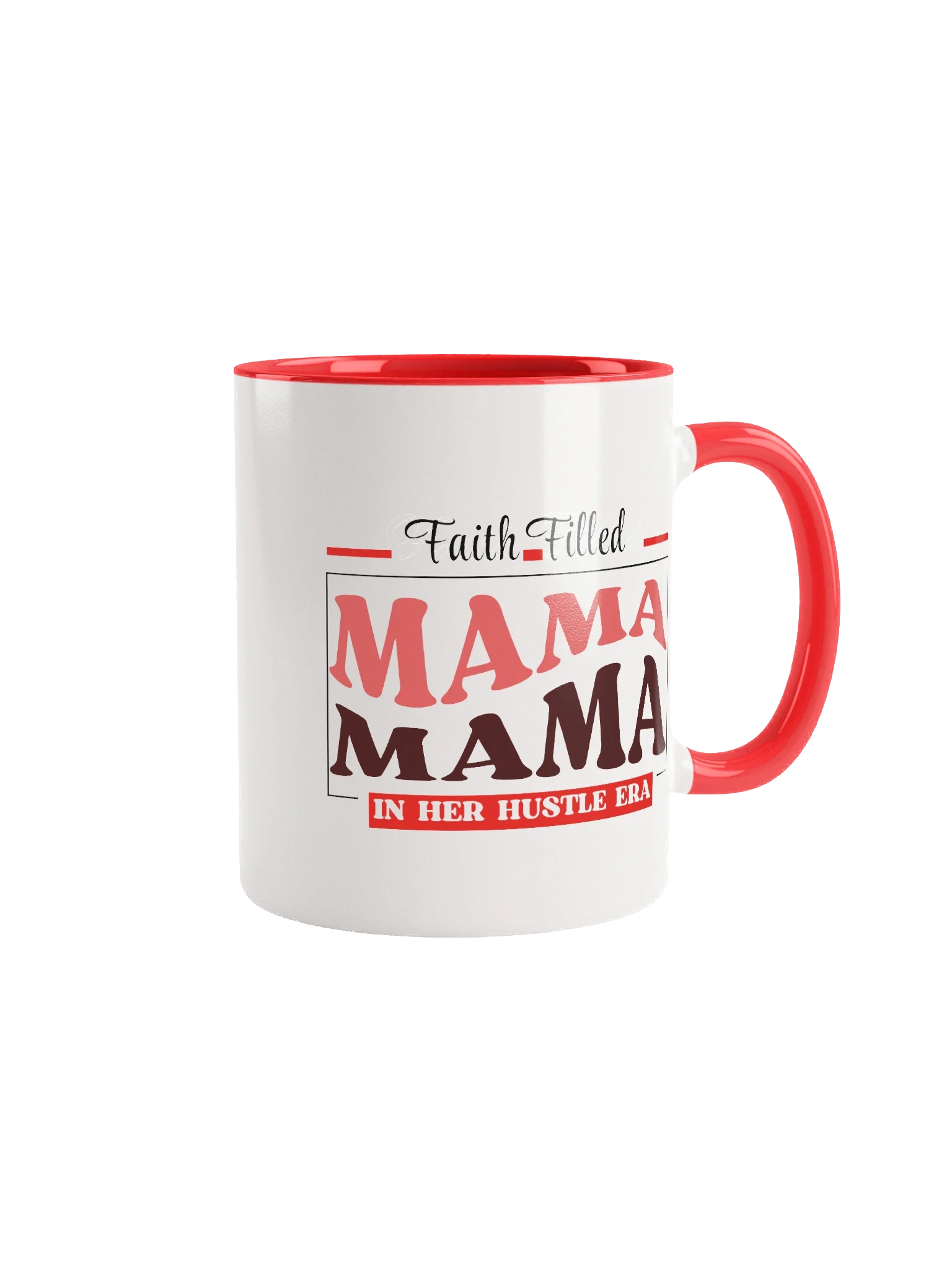 Faith Filled Mama In Her Hustle Era | Double-tone Ceramic Mug | Faith Gift for Believers product image (2)