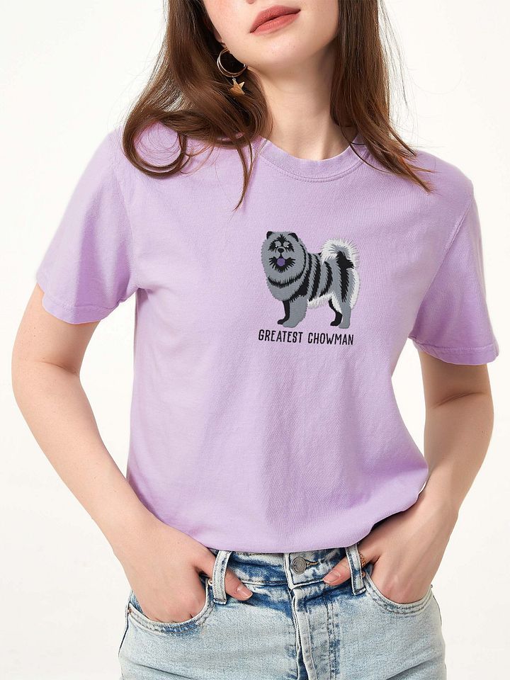 Greatest Chowman T-Shirt(Embroidered) of a Chow Chow(Blue) product image (2)