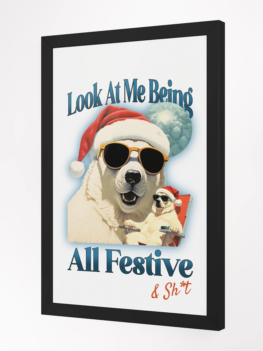 Festive Polar Bear Christmas Poster - Multiple Sizes product image (2)