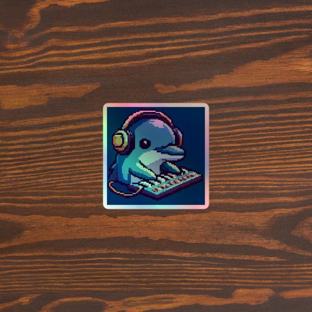 Dolphin DJ Sticker (Holographic) product image (3)