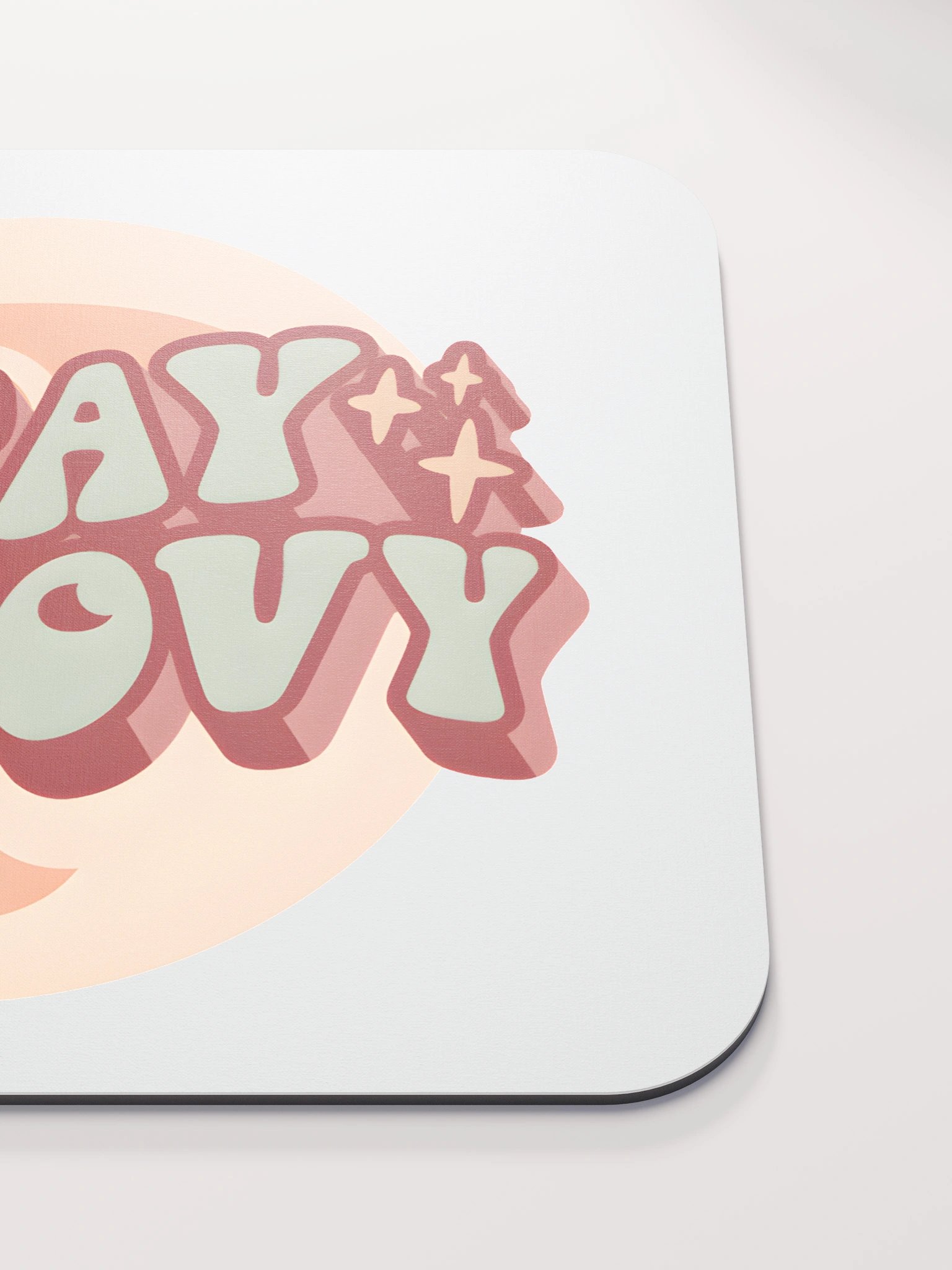 Stay Groovy Mouse Mat - Orange on White product image (5)