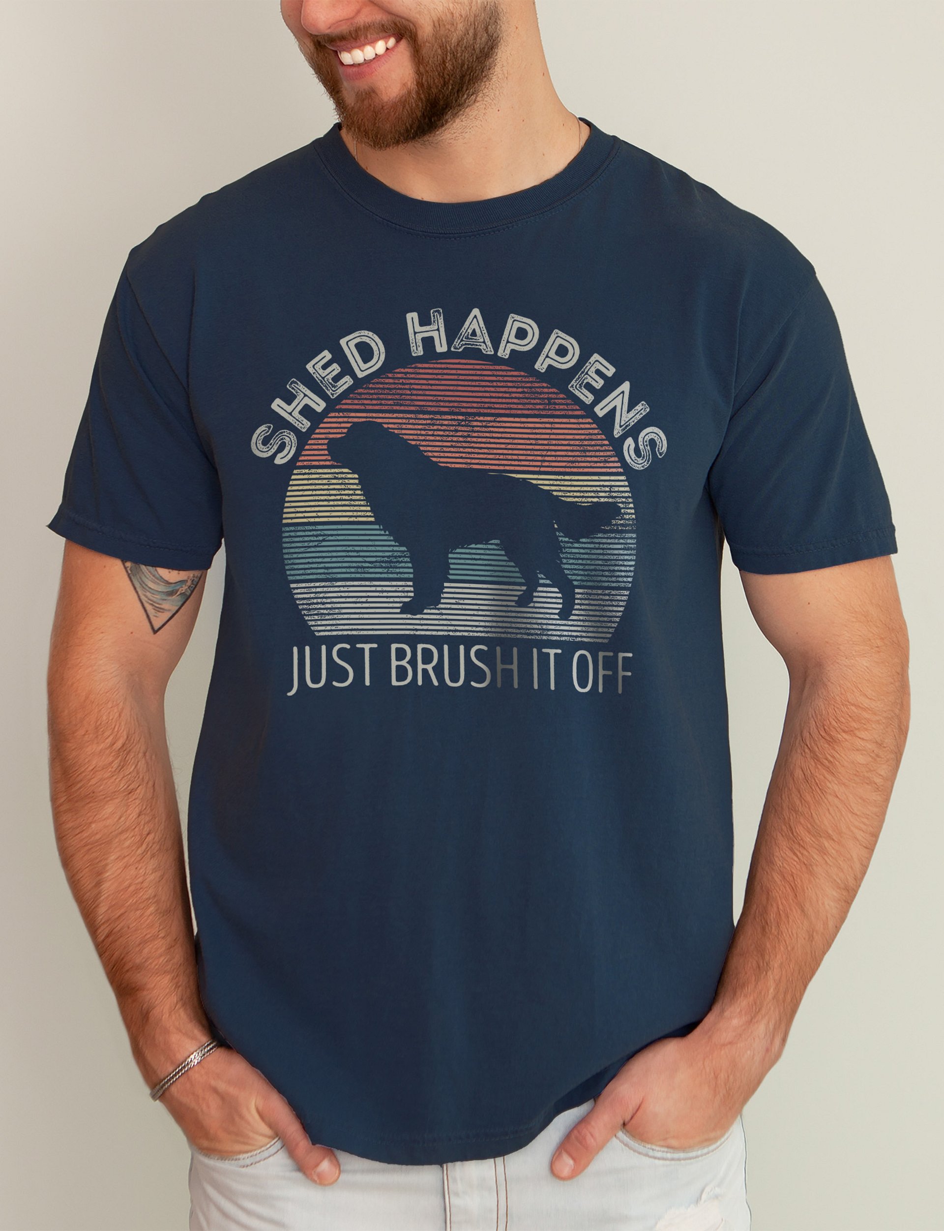 Shed Happens Bernese Mountain Dog Tee | Funny Retro-Vintage Sunset T-Shirt for Berner Owners product image (11)