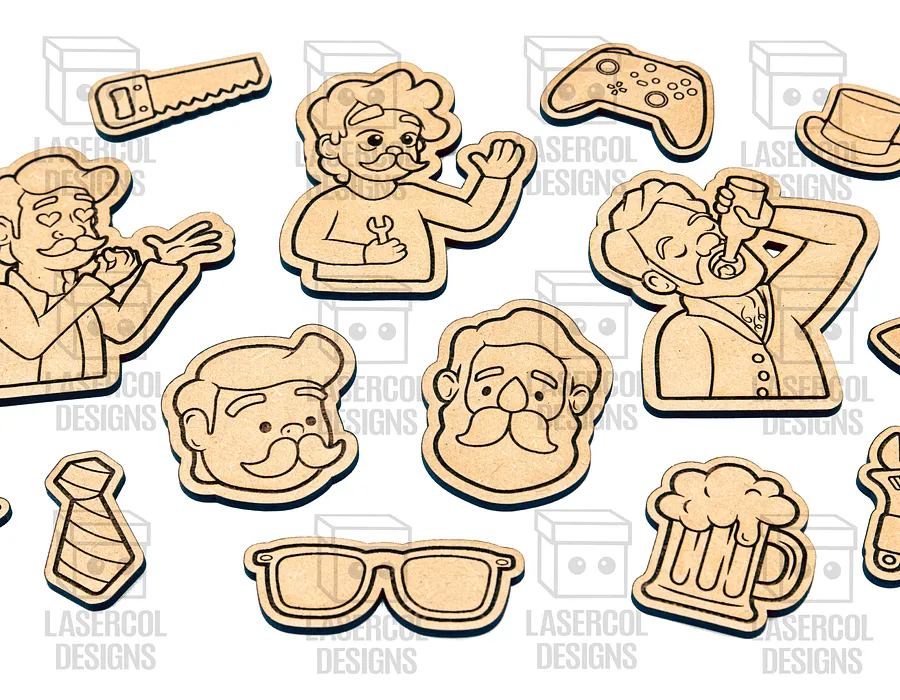 Father's Day Paint Kit DIY Cut Outs Set 1 - Laser Cut Files product image (8)