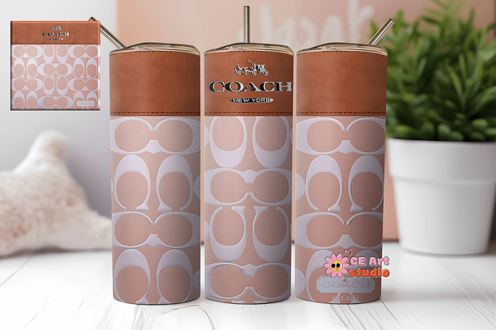 Handbag Pink Brown Tumbler Wrap product image (1)