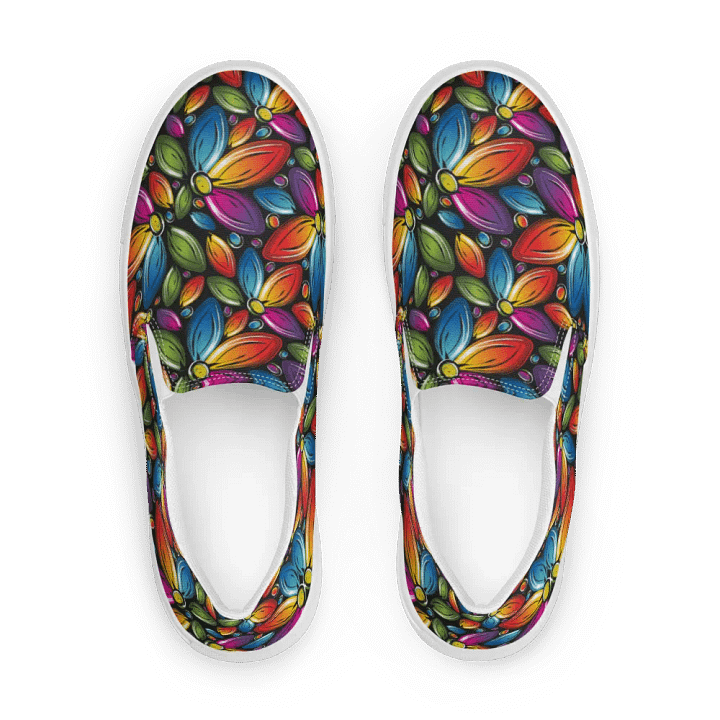 Psychedelic Flowers Slip On Women's Canvas Footwear product image (1)