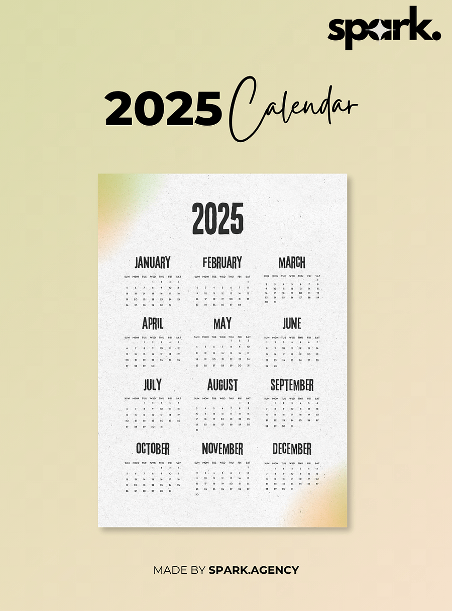 Vintage Printable Monthly 2025 Calendar Poster product image (1)