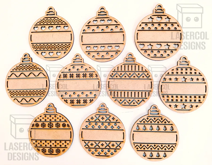 Christmas Ornaments (Ready to Personalize) - Laser Cut Files product image (6)