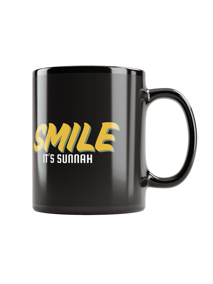 Black "Smile It's Sunnah" Mug in Golden Yellow product image (2)