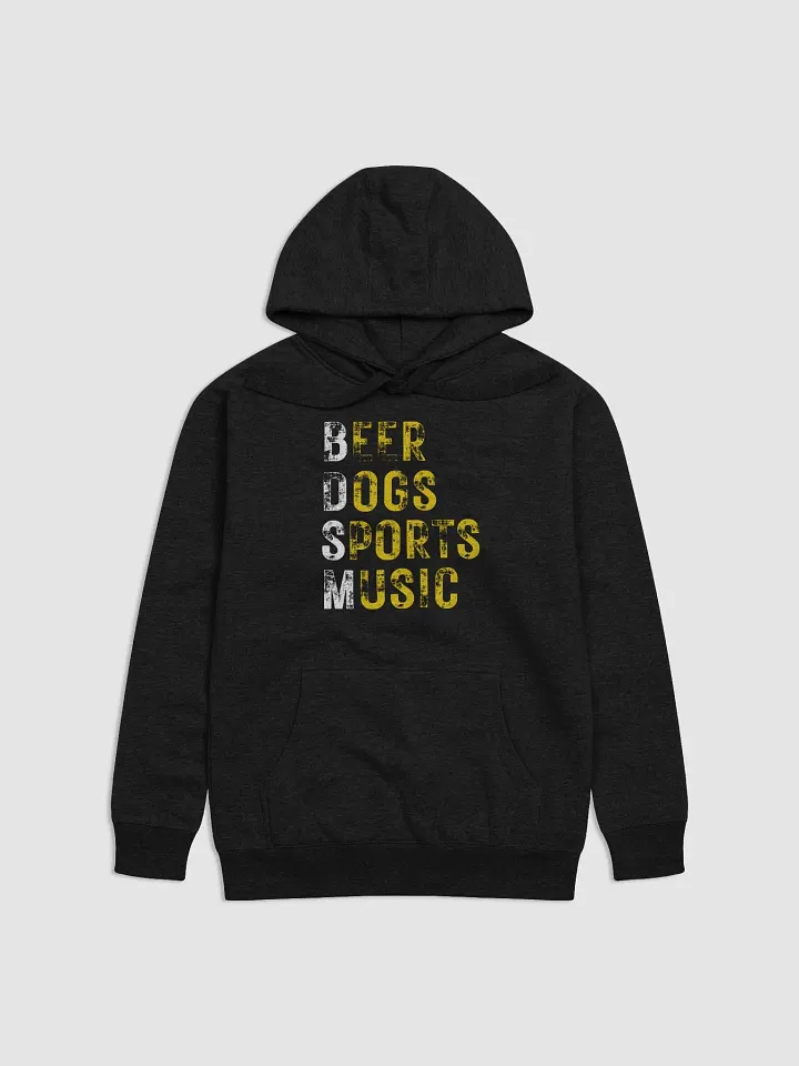Beer Dogs Sports Music Hoodie – Fun Outrageous Gift In Gold product image (1)