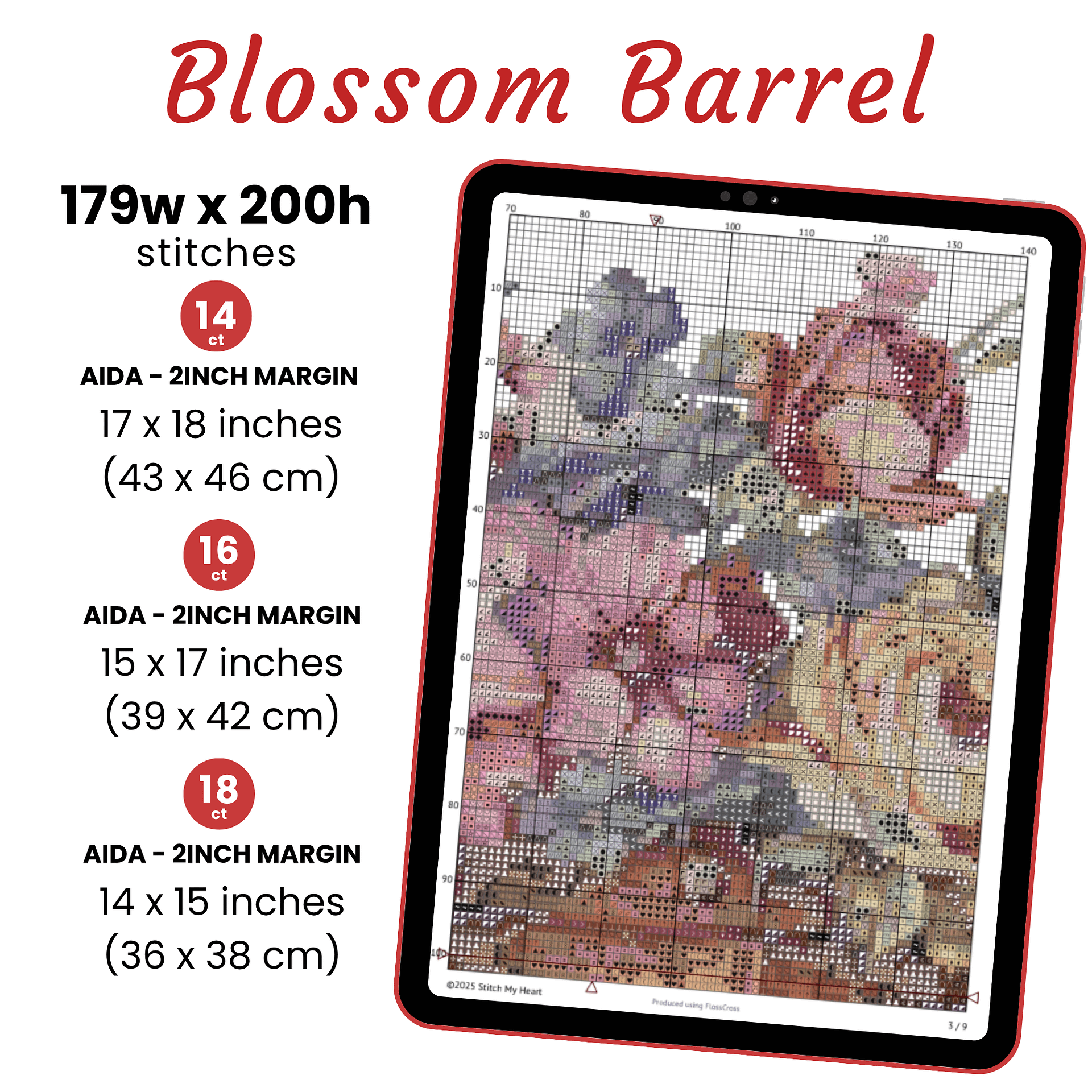 Blossom Barrel Cross Stitch Pattern product image (2)